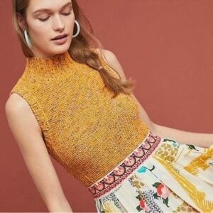 Anthropologie Sunrise Sleeveless Mock Neck Sweater small